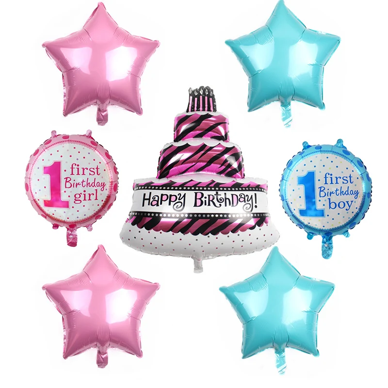 Гелиевые шарики 7 шт./компл./набор первый набор фольгированные шары для торта ко