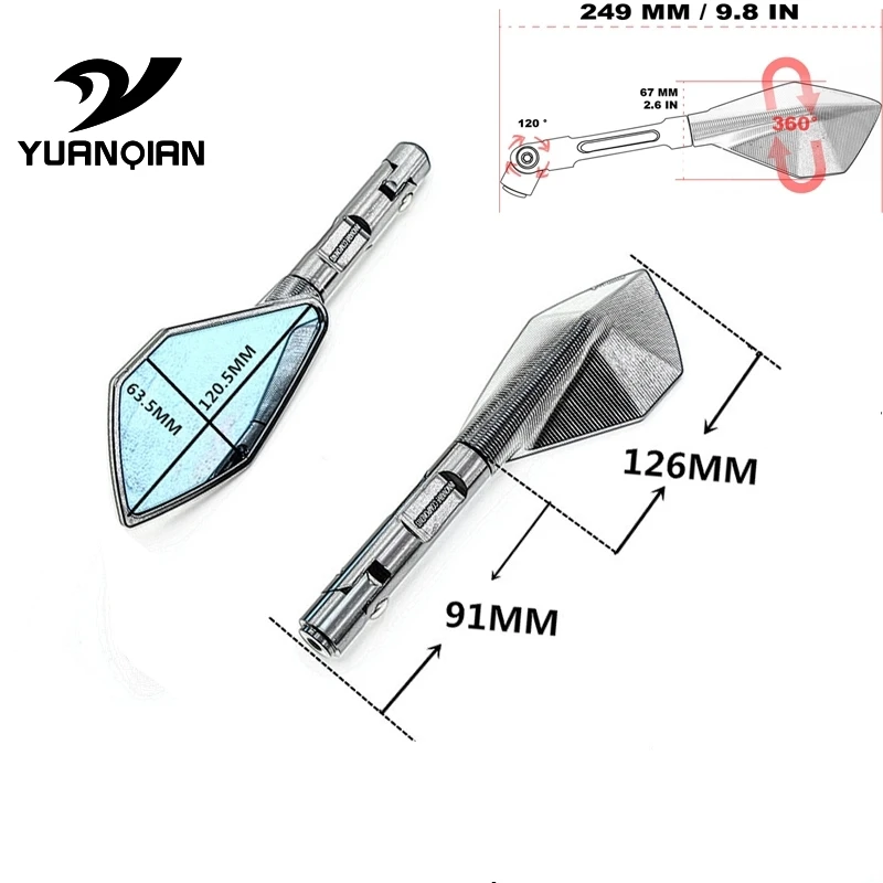 Новый Универсальный мотоцикла с ЧПУ Регулируемый заднего зеркала для Yamaha T-max 530