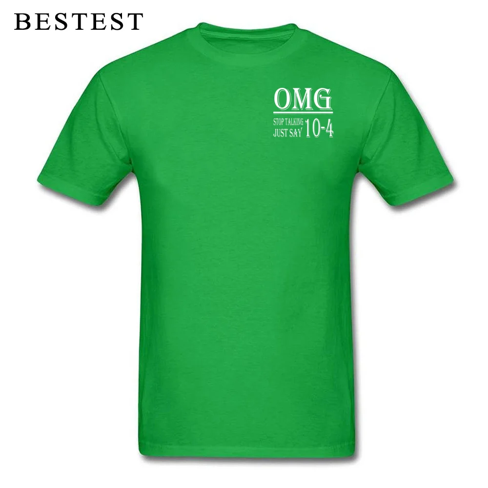 Футболка с радиокодом OK Мужская хипстерская футболка Omg Stop Talking Just Say 10 4 Geek Streetwear