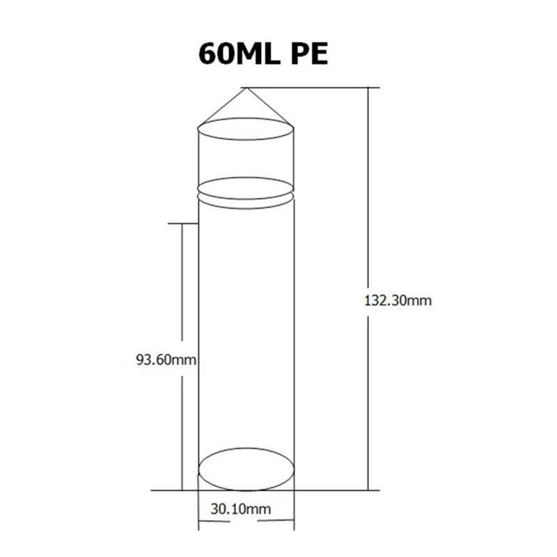 60ml PE 50 шт пустые бутылки для электронных жидкостей 10 мл 15 мл 30 мл 50 мл 60 мл 100 мл 120 мл пластиковый длинный флакон-капельница для жидких жидкостей - Цвет: 60ml PE