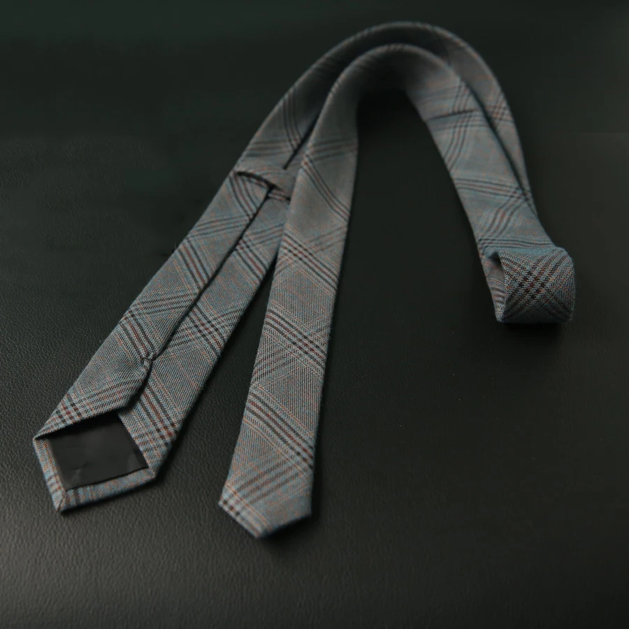 Mantieqingway 6cm Casual Cotton Necktie Black Solid Color Neck Ties for Mens Gravatas Slim Marriage Skinny Plaid Tie Cravat | Аксессуары