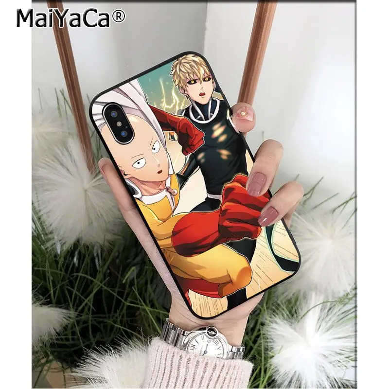 MaiYaCa ONE PUNCH MAN Saitama аниме Силиконовый ТПУ мягкий черный чехол для телефона для iPhone 6S 6plus 7plus 8 8Plus X Xs MAX 5 5S XR