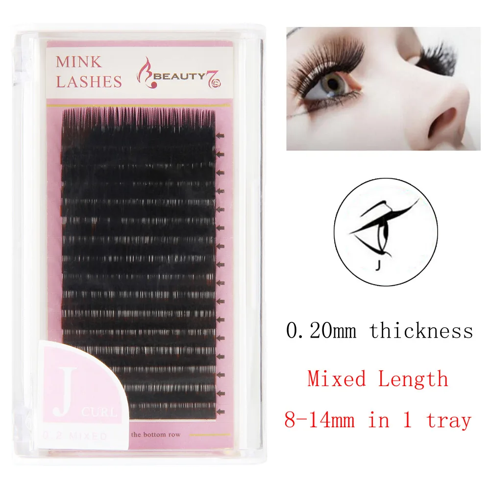 

BEAUTY7 1 шт. J Curl 0,20 мм * 8-14 мм макияж накладные ресницы отдельные ресницы из шерсти норки природных ручной Поддельные ресницы ресницы для наращивания накладные ресницы наращивание ресниц