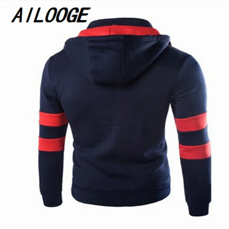 

AILOOGE 2021 New Fashion HOT Autumn Spring New Men Korean Brocade Hit Color Mosaic Hooded Slim Jacket Blazer