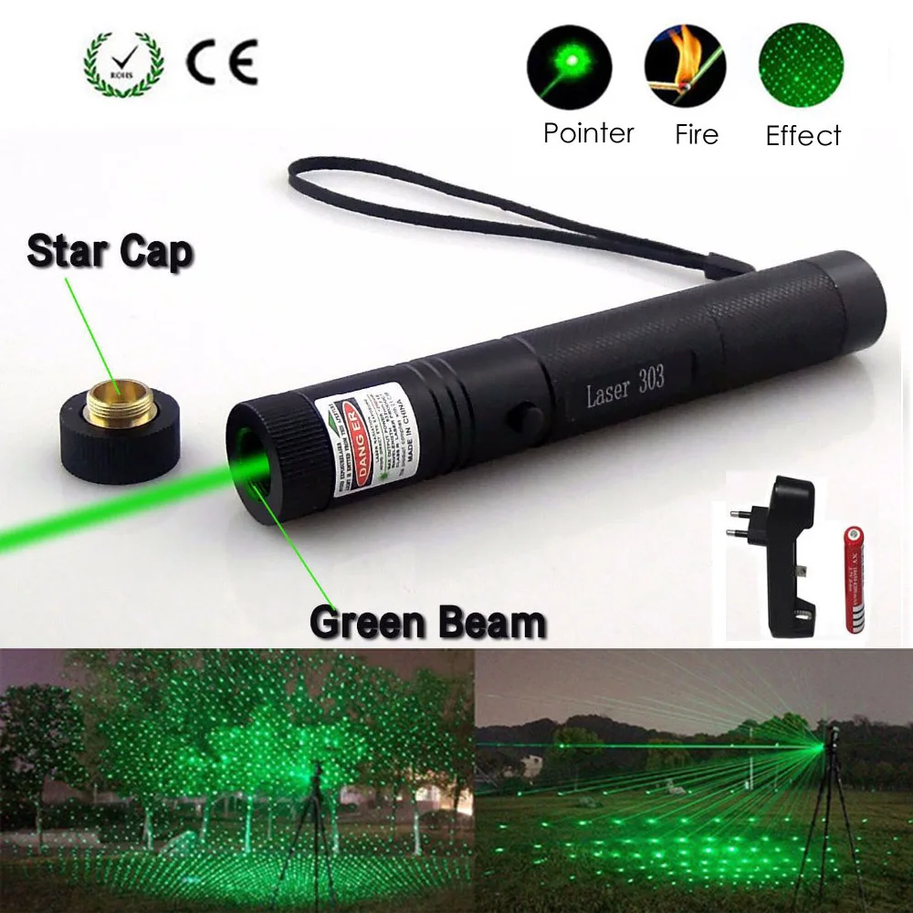

10000m 532 nm Green Laser pointer 303 Powerful device laser Sight Light verde lazer Pen Head Burning with Charger + Battery