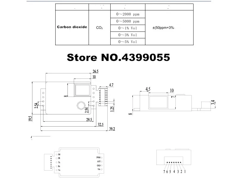 MH-Z19B MH-Z19 CO2 Carbon dioxide gas sensor | Электроника