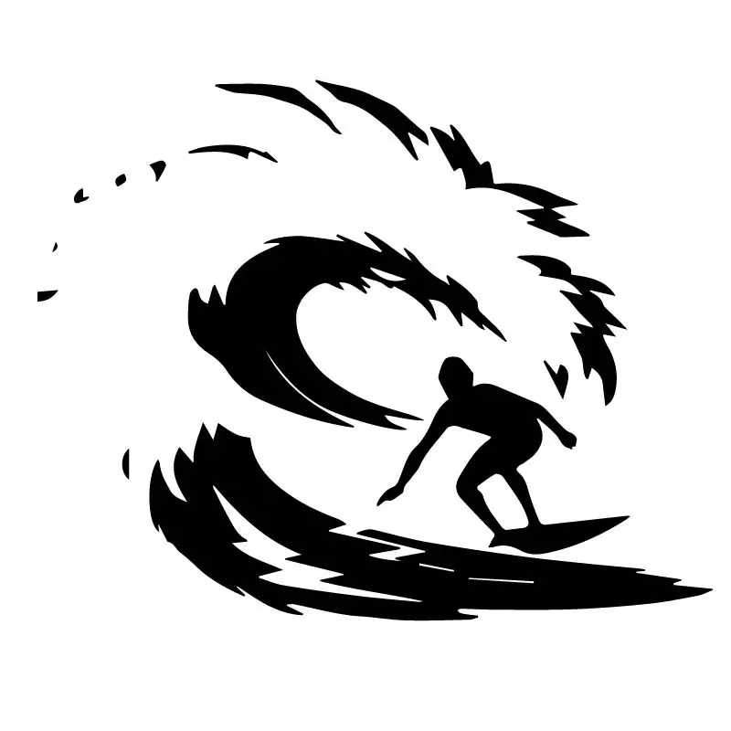 YOJA 22x27.4CM Stylish Bathroom Glass Surf Decals Home Wall Stickers G2-0303 | Дом и сад