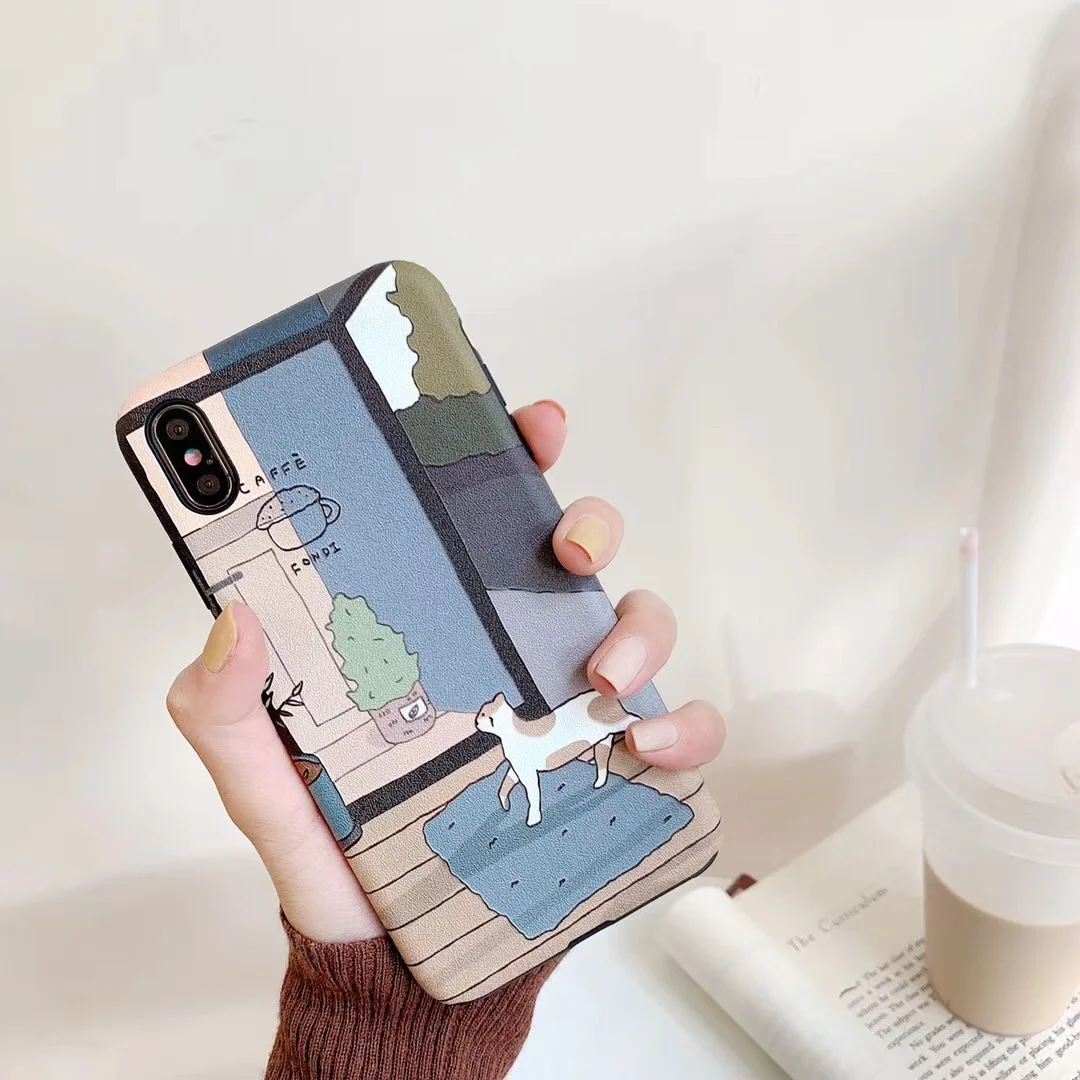 Корейский рельефный чехол для телефона Lazy Cat для iPhone XS MAX XR Coque Мягкая силиконовая задняя накладка из ТПУ чехол для iPhone X 8 7 6S 6 Plus чехол Capa