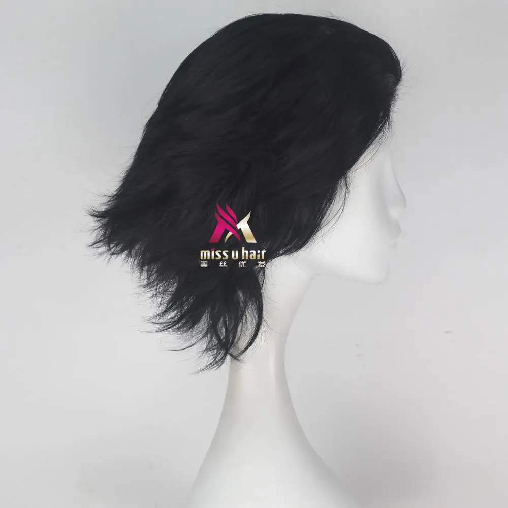 Miss U Hair для мужчин унисекс 33 см короткие прямые волосы синтетические Auburn черный красный цвет Хэллоуин косплей костюм парик ролевые игры парик