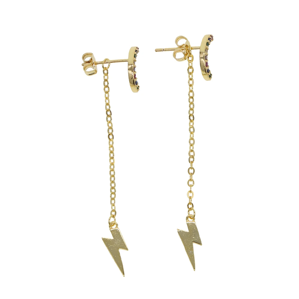 Романтичные серьги гвоздики с застежкой молнией летние разноцветными Фианитами 2019|Серьги-гвоздики| |