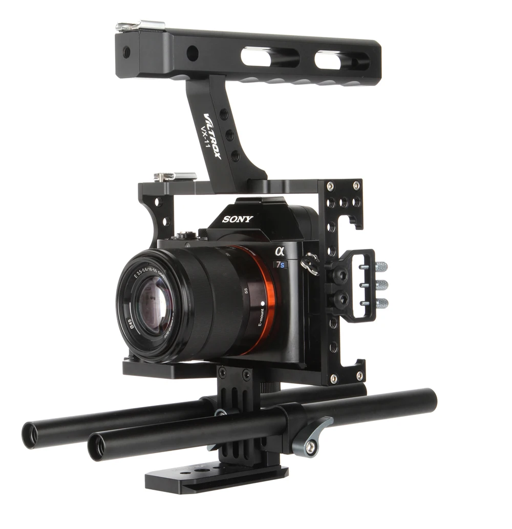 

15mm Rod Rig DSLR Video Cage Camera Stabilizer+Top Handle Grip+Follow Focus for Sony A7 II A7r A7s A6300 Panasonic GH4 /EOS M5