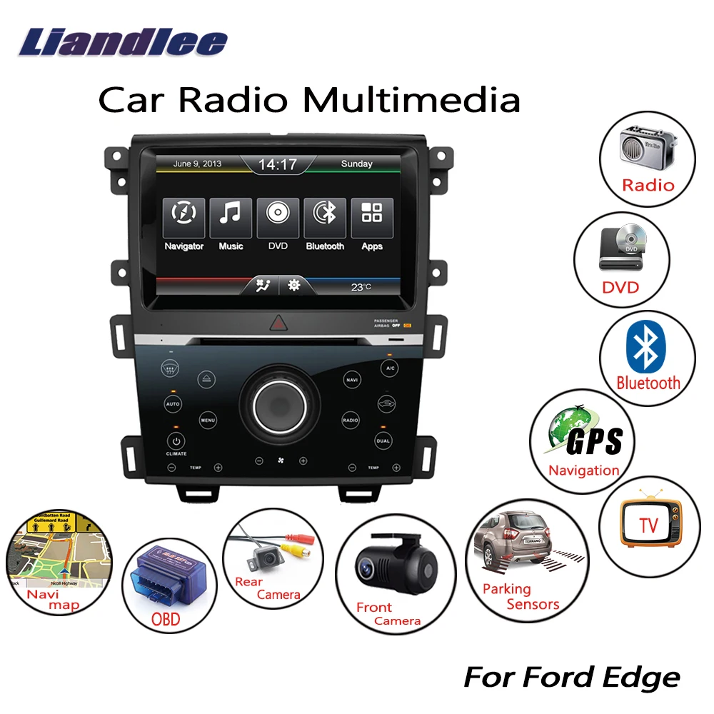 Liandlee для Ford Edge 2011~ Wince автомобильное радио CD DVD плеер gps Navi навигационные карты камера OBD ТВ экран мультимедиа