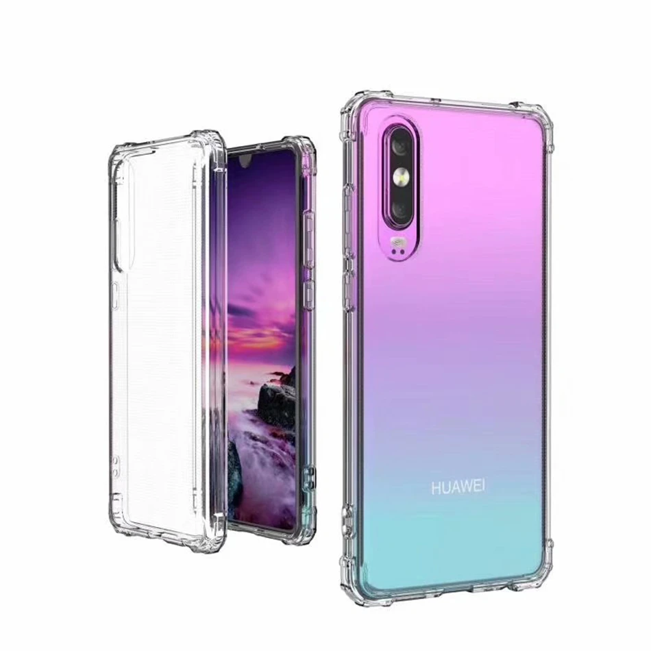 

Rugged Clear Phone Case for Huawei P30 P20 Lite Mate 30 20 10 Pro P Smart Z 2019 Slim Shell Soft Transparent Protective Cover
