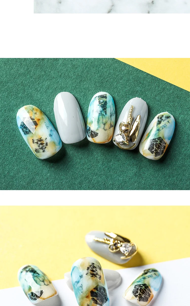 1 лист белый мраморный камень стикеры 3D на ногти Nail Art черный мраморный камень наклейки в форме трещин 3D аксессуары для ногтей DIY украшения ногтей