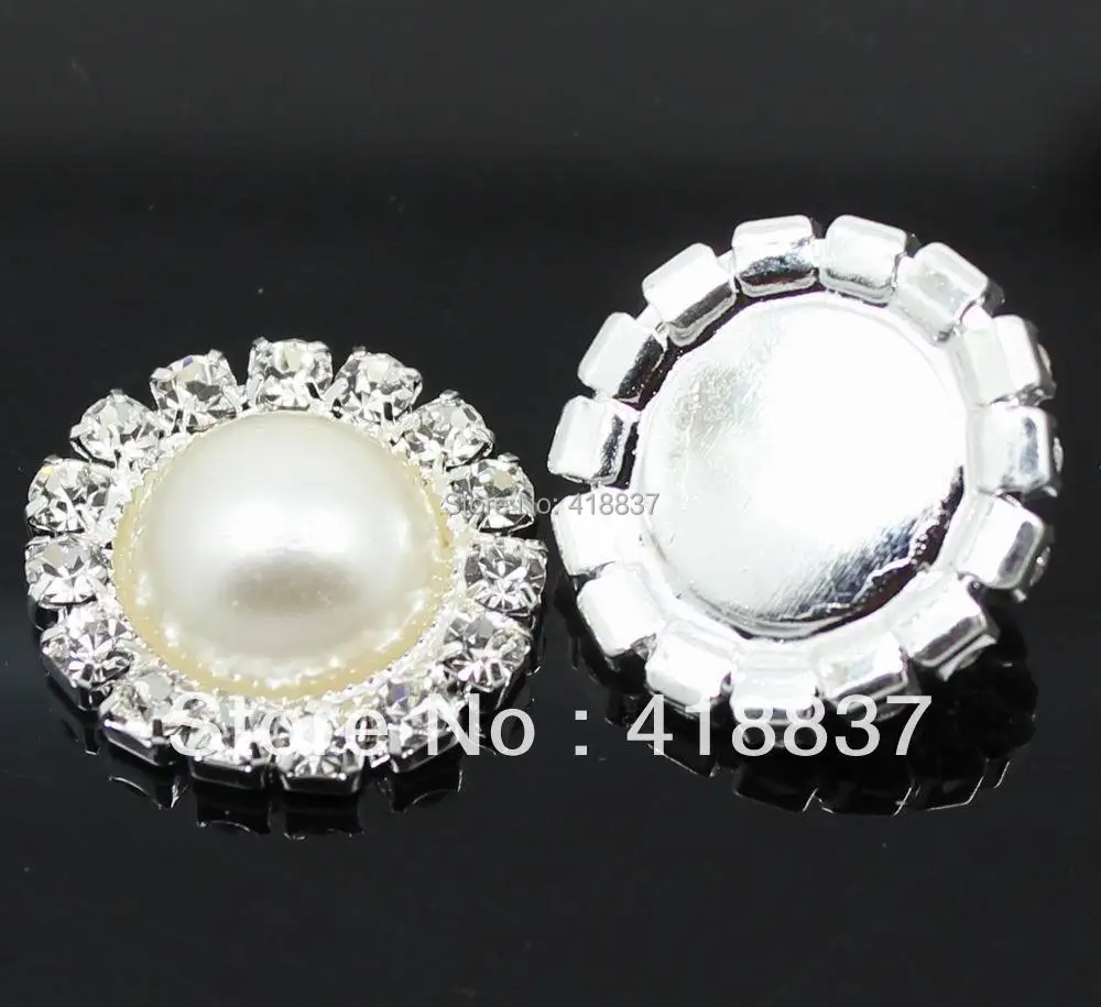 50 шт. 19 мм жемчужные свадебные украшения стразы с бриллиантами пуговицы