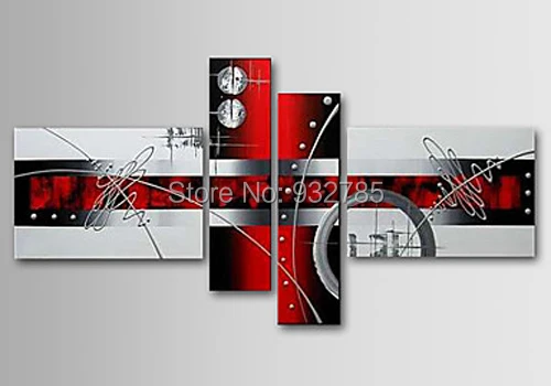 Фотообои черные красные облака серебряные линии абстрактные Масляные картины 4