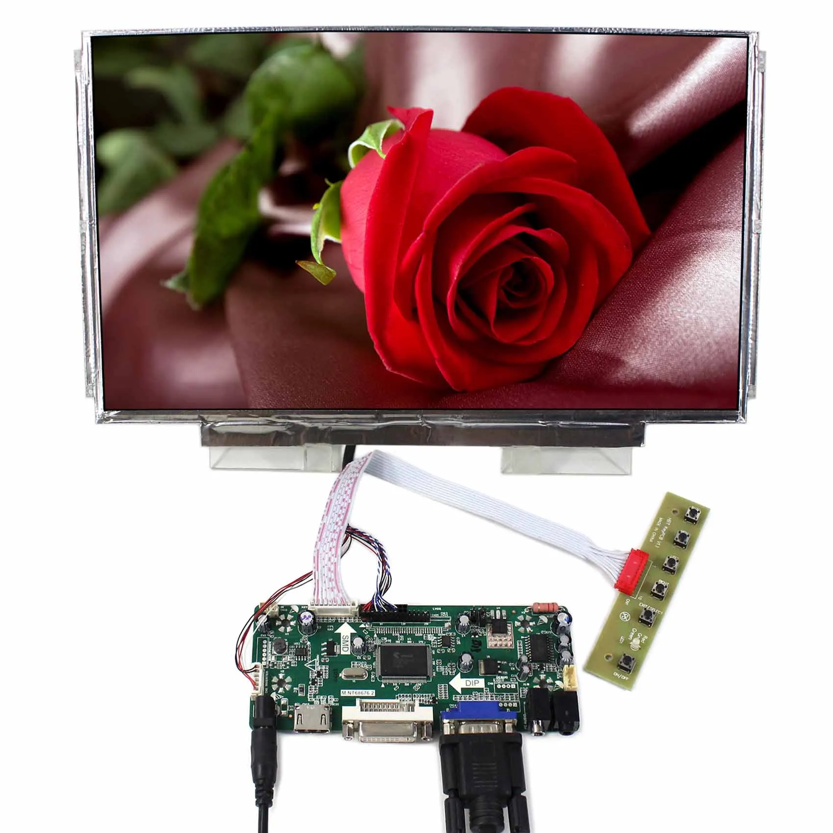 

LCD Controller Board LCD Driver HD MI DVI VGA LCD Board 13.3" LCD Screen N133BGE 1366x768 Resolution