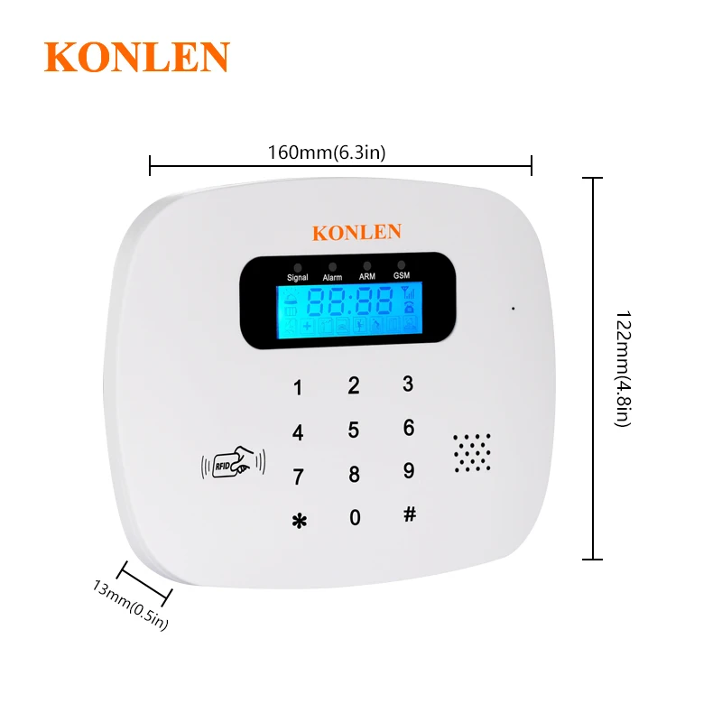 KONLEN Беспроводная GSM домашняя охранная sms сигнализация Голосовая RFID Проводная