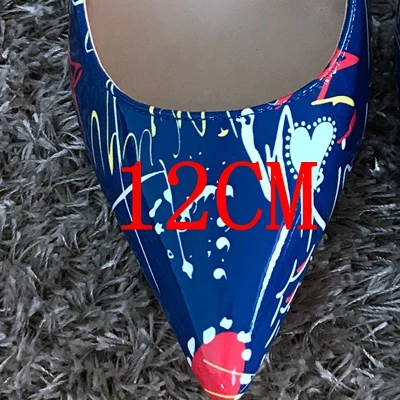 blue TUYA12 Туфли на высоком каблуке 8, 10, 12 см; женские туфли из лакированной кожи с острым носком; женские вечерние свадебные туфли-лодочки; женские летние туфли на высоком каблуке - Цвет: blue TUYA12