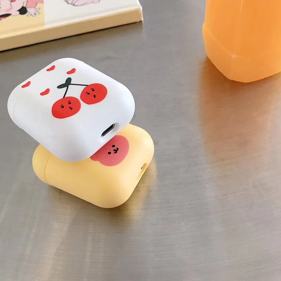 Axbety для AirPods 1/2 чехол милый мультяшный медведь модный Вишневый чехол для наушников s для Apple Airpods 2 мягкий силиконовый защитный чехол