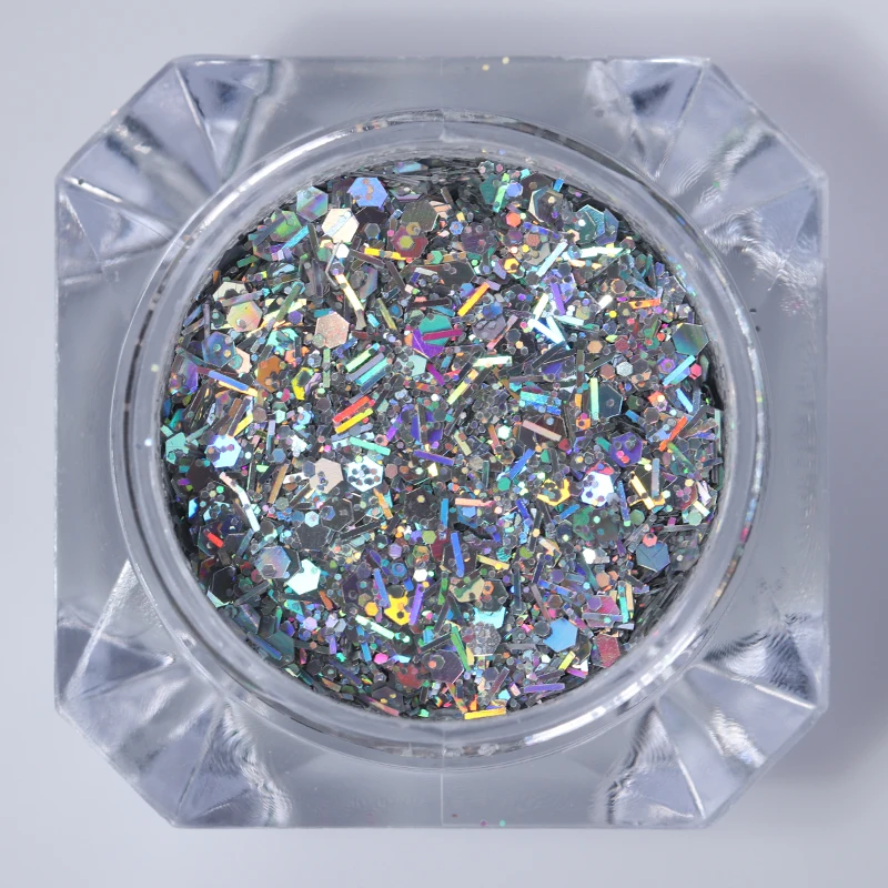 Голограмма шестигранные блестки для ногтей тонкая полоса смешанные хлопья