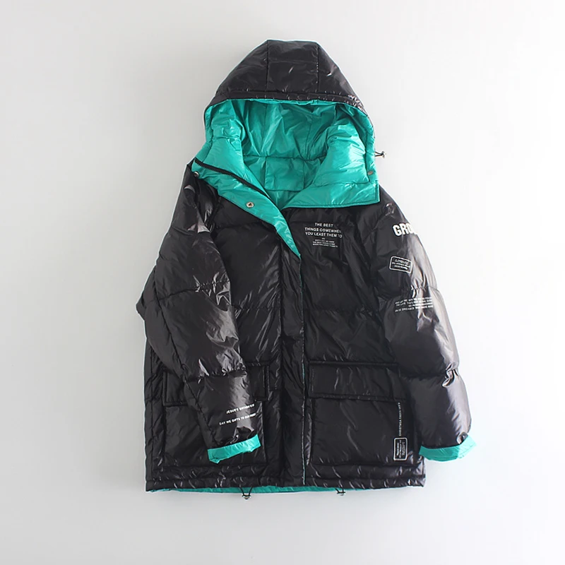 2020 зимнее пальто женская утепленная парка на белом утином пуху зимняя Свободная