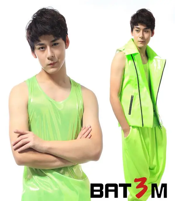 Мужская универсальная одежда модный неоново зеленый жилет европейские базовые