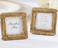 50pcslot gold resin feather photo frame baby shower favors and gifts wedding party giveaway souvenirs lin2243