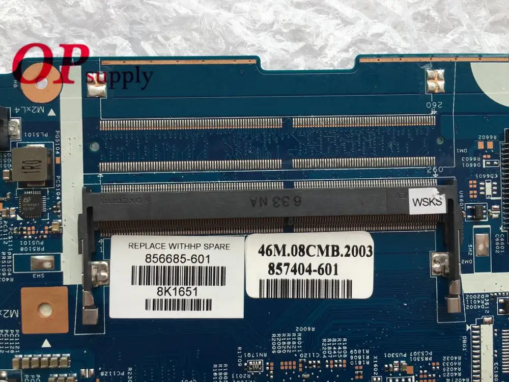 Материнская плата для ноутбука HP 856685-601 856685-001 448.08E01.0011 Вт 2 Гб графический