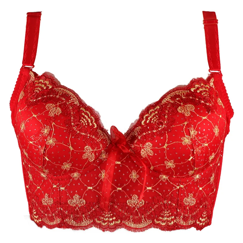 Вышитое нижнее белье пять крючков чашки В и С регулируемый женский лифчик с