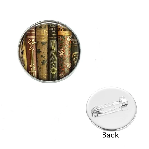 Style 8 SIAN винтажная книжная полка, броши, значки, 6 стилей, старые книги, металлические булавки, пальто, кепка, рюкзак, аксессуары, подарок для учителя, студентов - Окраска металла: Style 8