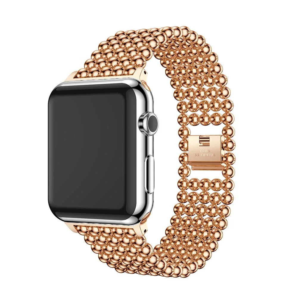 Ремешок из нержавеющей стали для Apple Watch Series 5 4 40 мм 44 металлический круглый