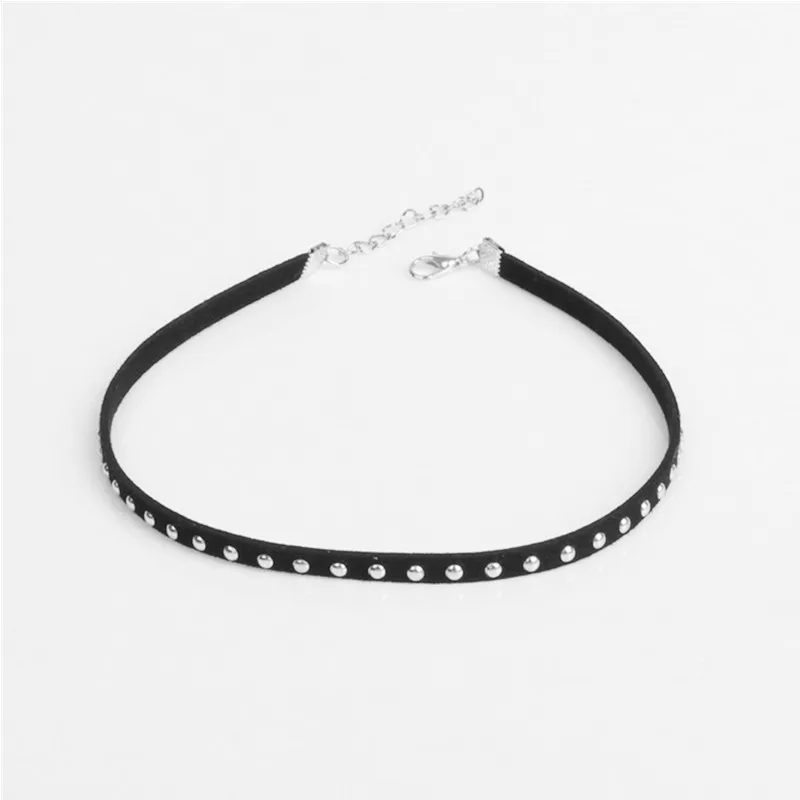 Женские ожерелья с заклепками в стиле панк готические винтажные черные