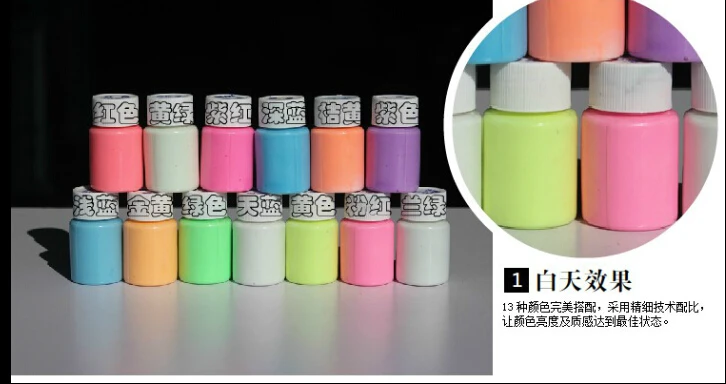 5 бутылок/партия неоновые светящиеся гелевые краски для лица 13 цветов|acrylic paint|paint