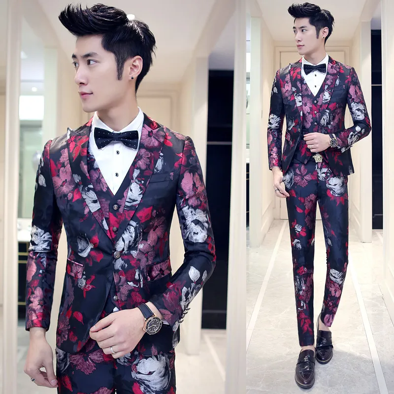 Костюм для парикмахера с принтом три комплекта одежды мужчин весна 2021|business suit|suits