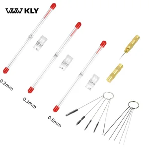 Насадки для аэрографа, 0,2 мм, 0,3 мм, 0,5 мм, сменные иглы, инструмент для очистки