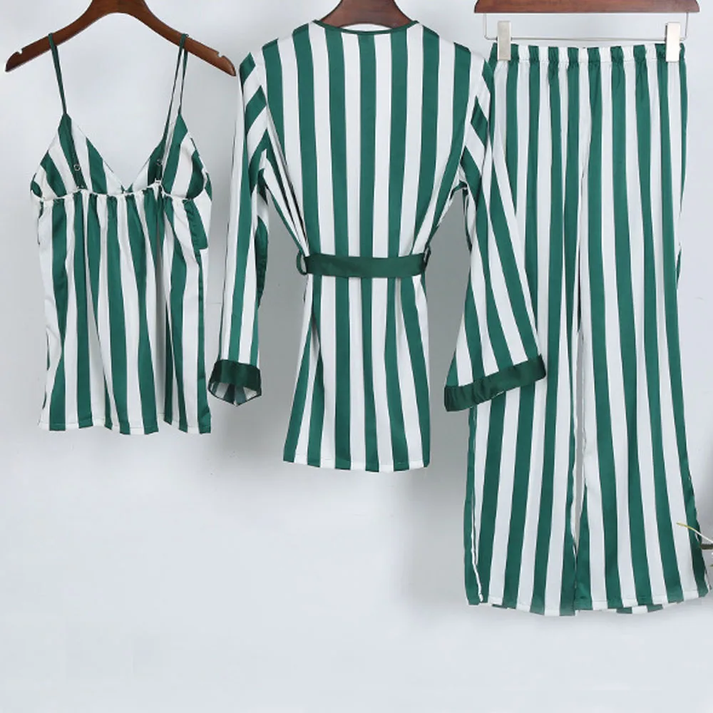 3 шт. для женщин дамы атласные шелковые топики Женские топы и длинные брюки