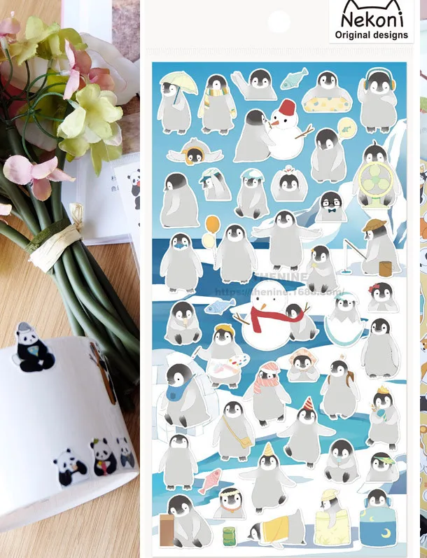 1 шт. горячая распродажа новые японские Kawaii Шиба/кошка/пингвин/панда/собака декоративные этикетки для скраббукинга этикетки DIY стикеры для дневника Escolar - Цвет: see chart