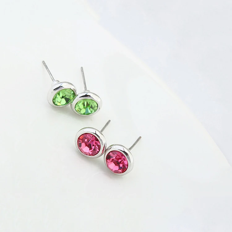 MALANDA круглые серьги с кристаллами от SWAROVSKI гвоздики для женщин модные серебряные