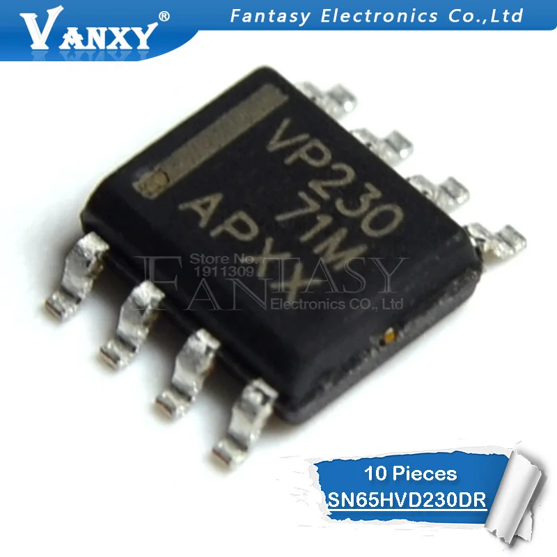 10 шт. SN65HVD230DR лапками углублением SOP 8 SN65HVD230 SOP8 VP230 новый оригинальный|Интегральные