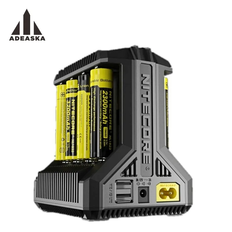 I8 Nitecore i8 интеллектуальное зарядное устройство 8 слотов всего 4A выход Смарт зарядное устройство для IMR18650 16340 10440 AA AAA 14500 26650 и USB устройства - Цвет: I8