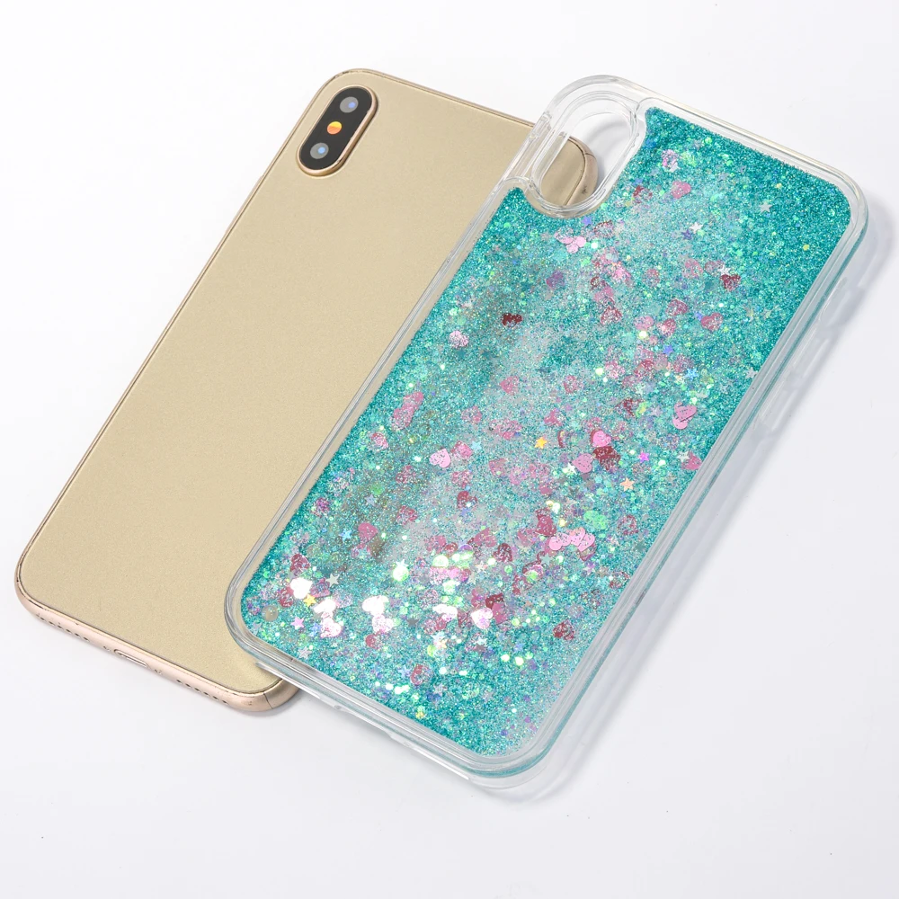 Жидкий жесткий пластиковый чехол с сердечком + мягкий из ТПУ для Iphone XS MAX XR X 8 7 6 6S