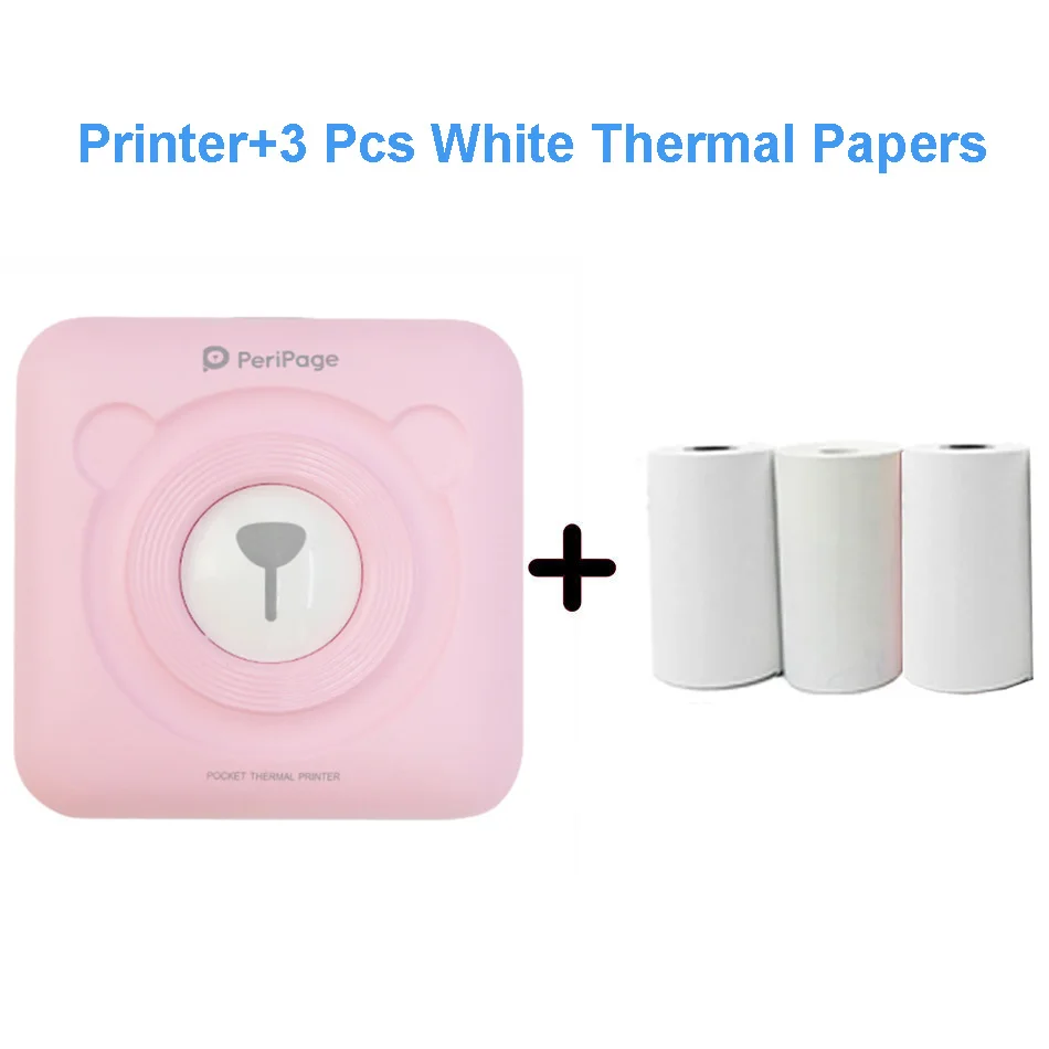 A6 3 Rolls Paper PeriPage Мини Портативный Bluetooth фотопринтер Карманный Термопринтер для мобильного телефона Android iOS Windows - Цвет: A6 3 Rolls Paper