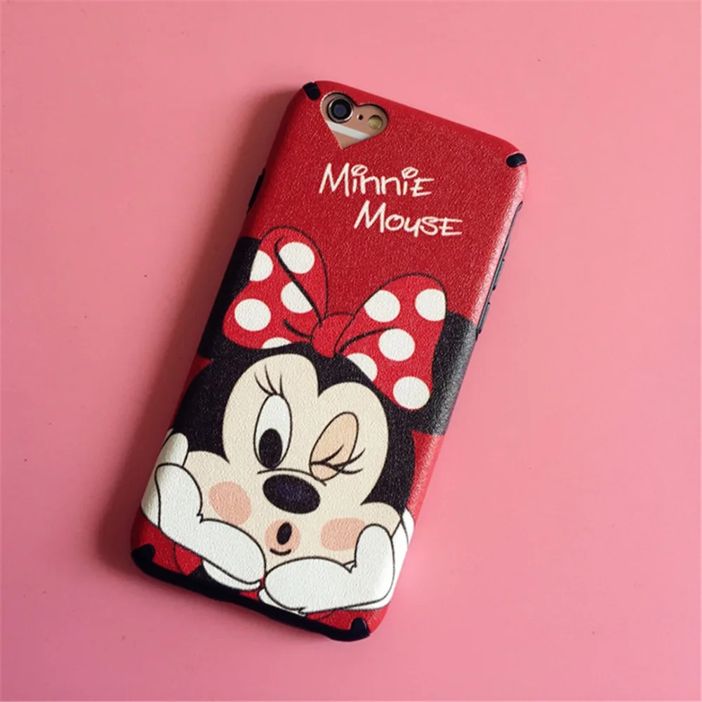 KINBOM Cute Mickey Mouse Bag Case For Iphone 6 6s Plus Heart-Shaped Cartoon Minnie Soft Cover IPhone 7 8 Protective | Мобильные