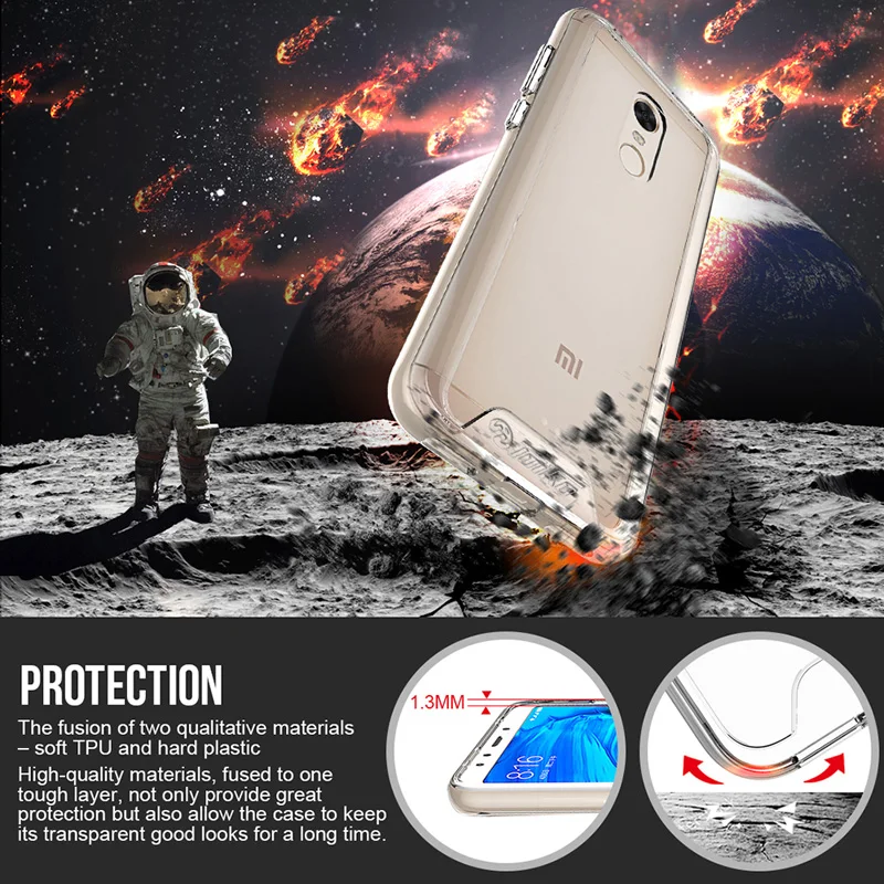 Прозрачные гибридные Чехлы toyko Chiron для 5,9" xiaomi Redmi 5 Plus, ударопрочный PC TPU бампер, защитный чехол для мобильного телефона