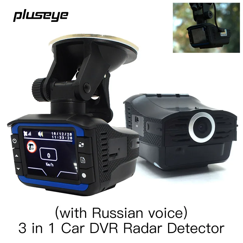 pluseye 3 in 1 Car DVR Anti Radar Detector GPS tracker full band G-sensor dash cam free shipping | Автомобили и мотоциклы
