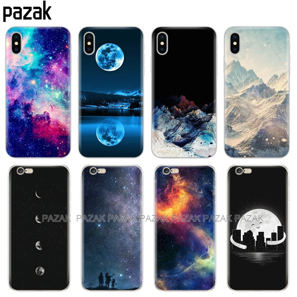 Силиконовый чехол для телефона Iphone 6X8 7 6s 5 5s SE 2020 Plus 10 XR XS 11 pro Max Чехлы звездное небо