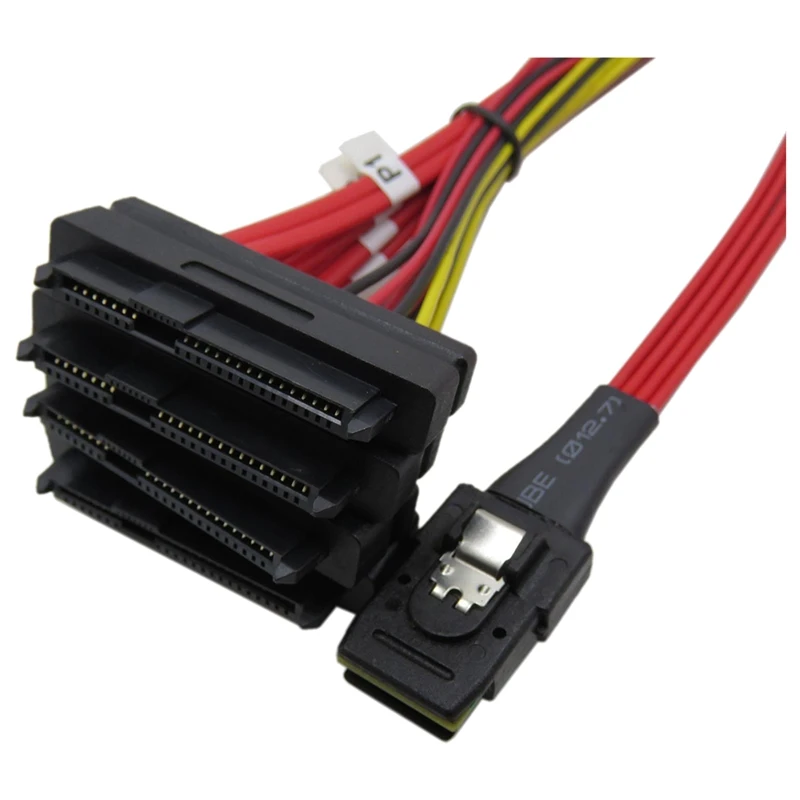 Mini SAS 36P SFF8087 to 4 X SFF 8482 29P with Power Red Cable 1M |