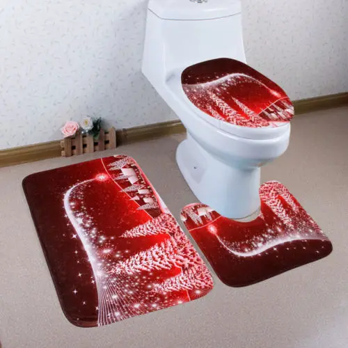 Горячая Чехлы для сиденья унитаза комплект 3 шт. Нескользящая подставка коврик