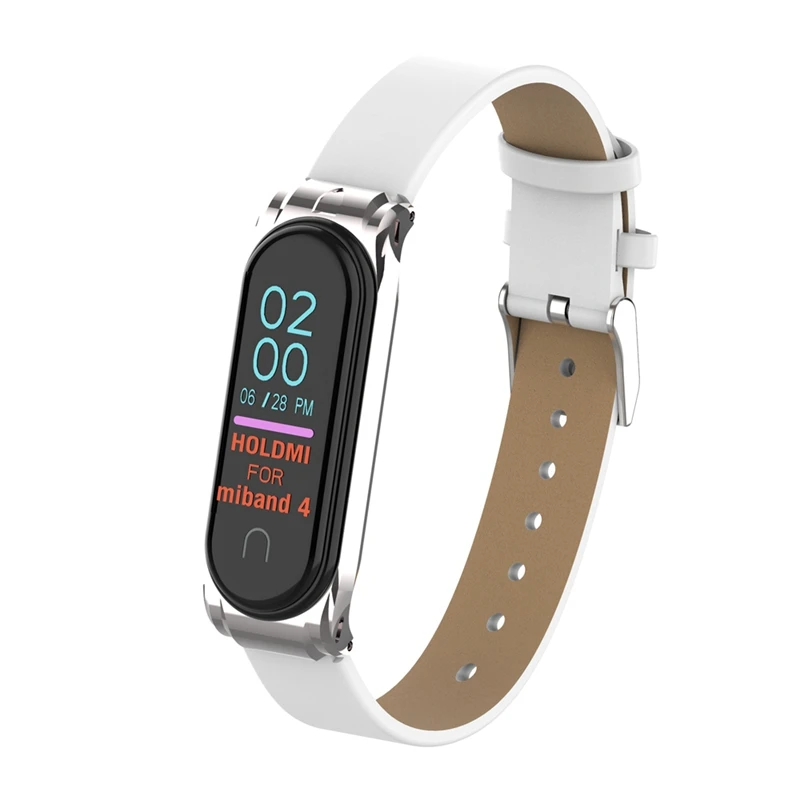 Кожаный браслет, умный Браслет Для xiaomi mi band 4, ремешок с металлической пряжкой, спортивный браслет для xiaomi mi Band 4, браслет mi band 4, ремешок